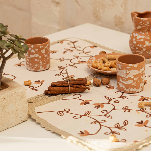 Beige Vintage embroidered Placemats & Napkins (Set of 2)