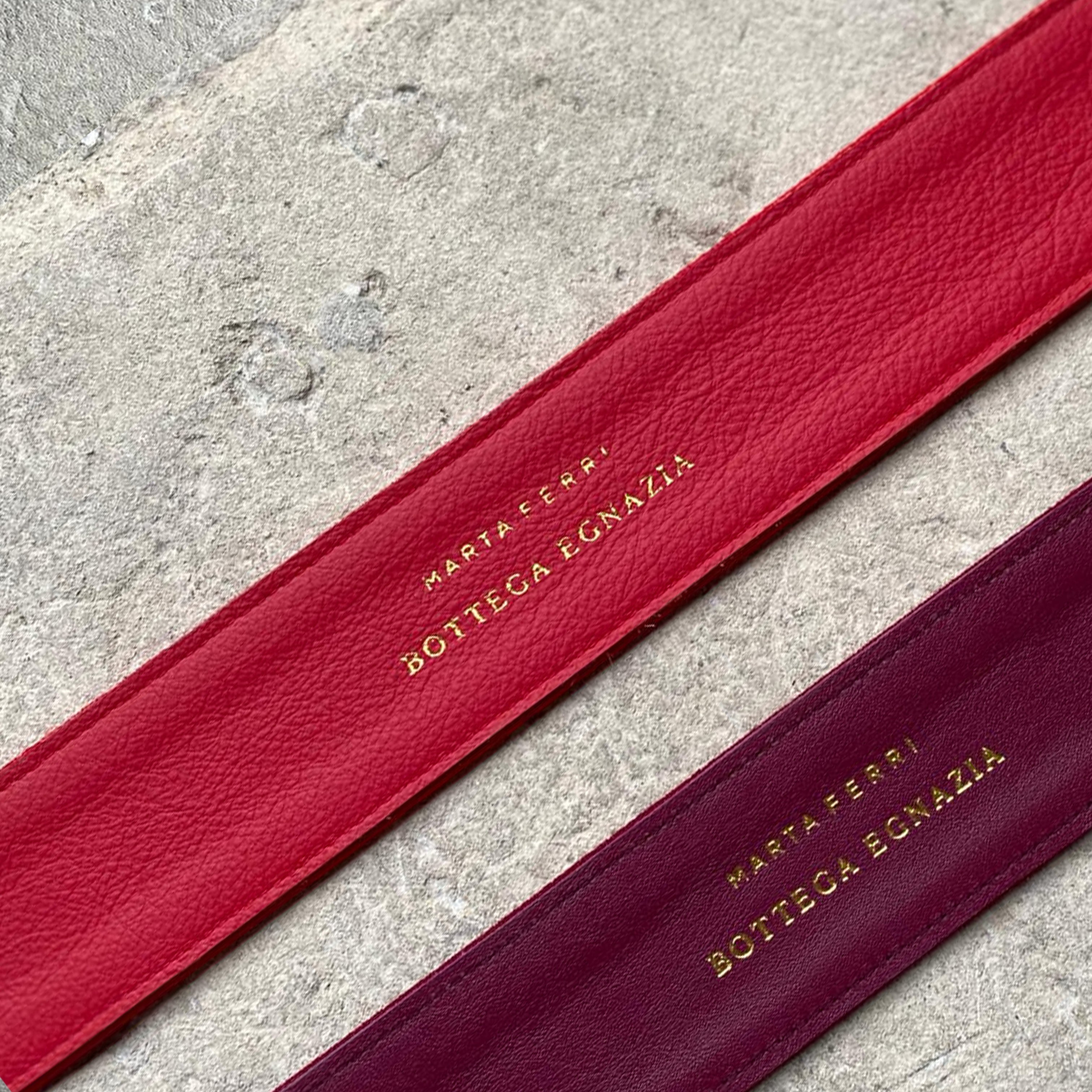 Bottega Egnazia & Marta Ferri  silk Velvet and leather Waist Belt - Red Marta Ferri x BE Crepe Belt Red – Bottega Egnazia main image 3